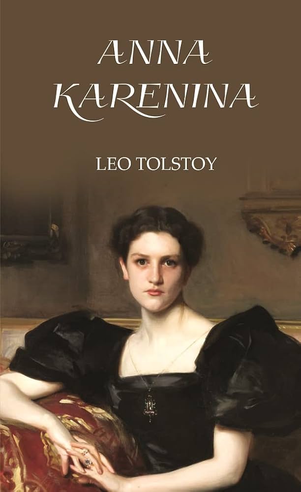 cover of Anna Karenina showing a portrait of a woman with a serious expression